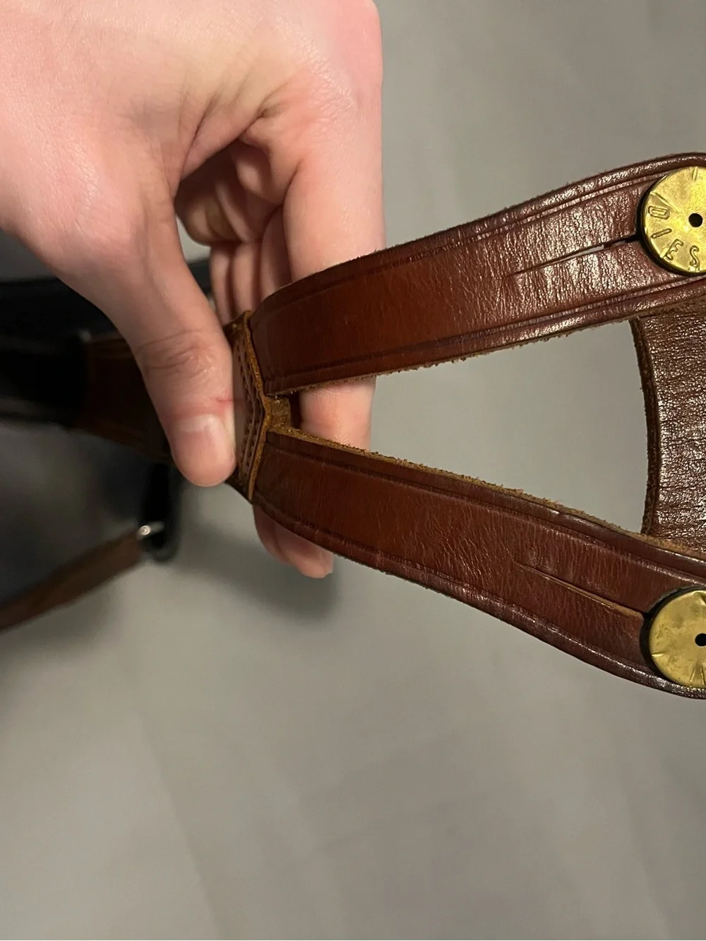 Diesel Rare Vintage Leather Belt Dead Stock 90cm, Made in Italy Y2K